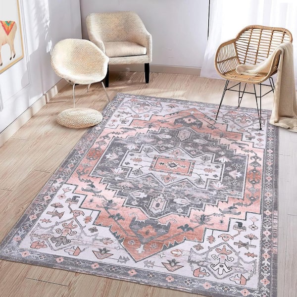 Orange 9 ft. x 12 ft. Vintage Persian Distressed Oriental Area Rug