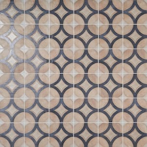 Angela Harris Sicilia Circles Crema 7.87 in. x 7.87 in. Matte Porcelain Floor and Wall Tile (10.76 sq. ft./Case)