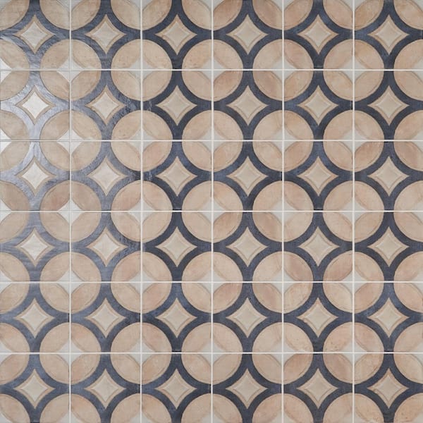 Ivy Hill Tile Angela Harris Sicilia Circles Crema 7.87 in. x 7.87 in. Matte Porcelain Floor and Wall Tile (10.76 sq. ft./Case)