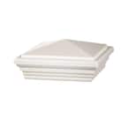 4 in. x 4 in. White Vinyl Classic Style Fence Post Cap