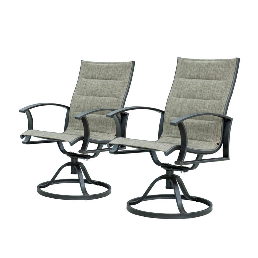 ToolCat Black Swivel Textilene Mesh Fabric Outdoor Dining Chair for ...