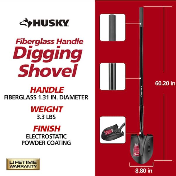 47 in. L Fiberglass Handle Carbon Steel Digging Shovel with Grip