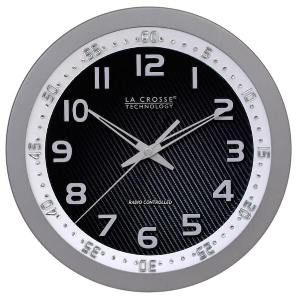 La Crosse Technology 10 in. WWVB Chapter Ring Analog Wall Clock in Silver