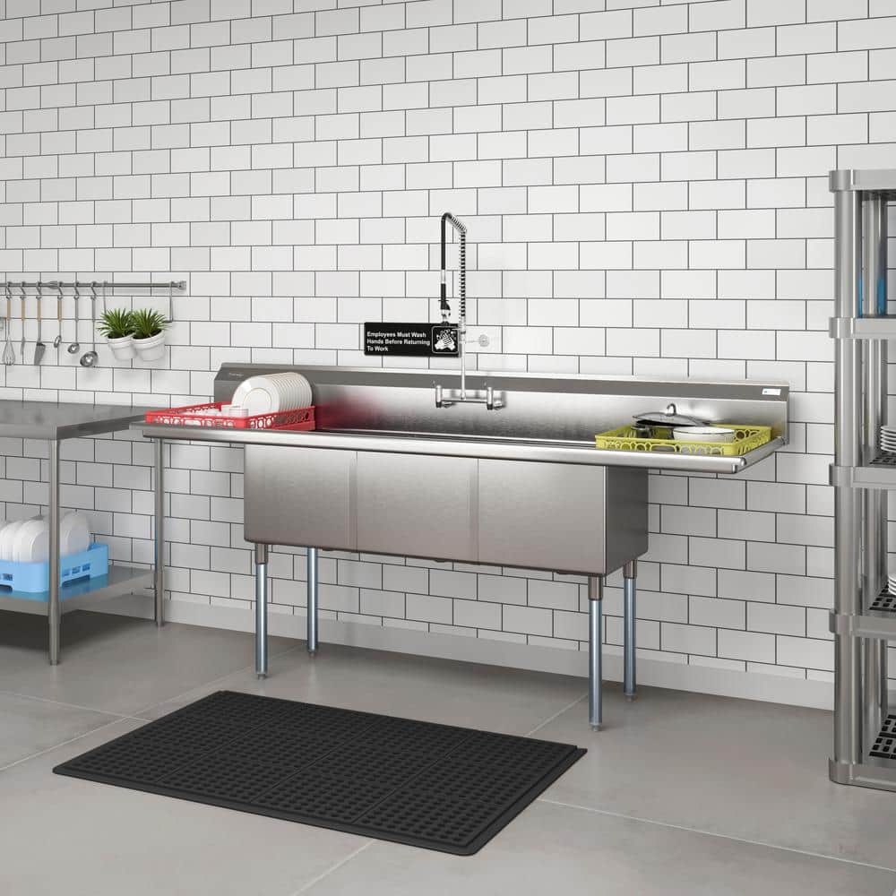 90'' Stainless Steel Triple Bowl Commercial Kitchen Sink