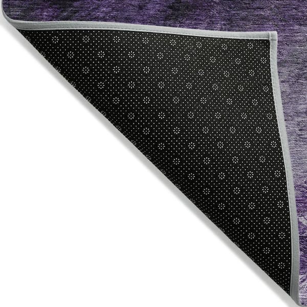 Purple, Eggplant, Lavender 8 ft. x 10 ft.  Woven Abstract Polyester Rectangle Indoor / Outdoor Area Rug