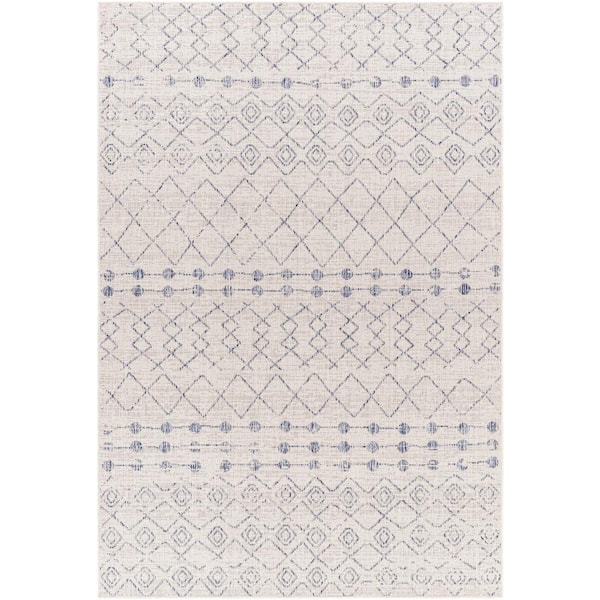 Livabliss Clement Gray 8 ft. x 10 ft. Global Indoor/Outdoor Area Rug