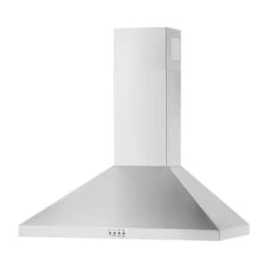 30 in. 400 CFM Chimney Wall-Mount Range Hood with light in Stainless Steel