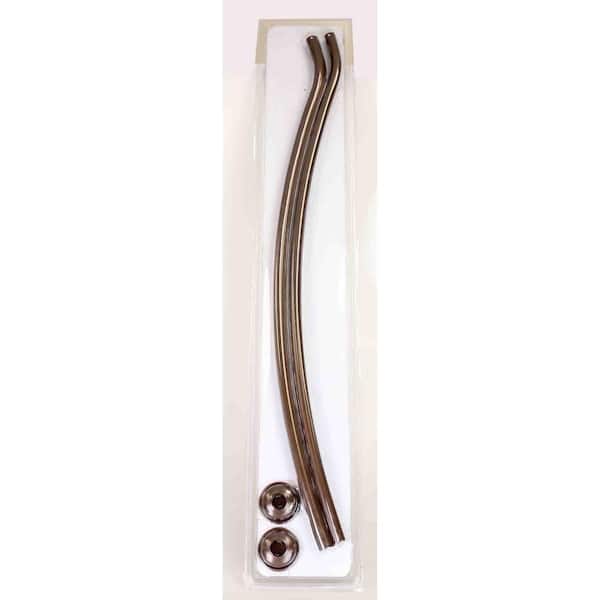 Home Basics 43.62 in. Steel Curved Shower Rod Bar in Bronze