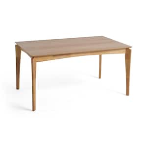 Wren Rectangular Natural Oak Brown 6-Seater Wooden Dining Table
