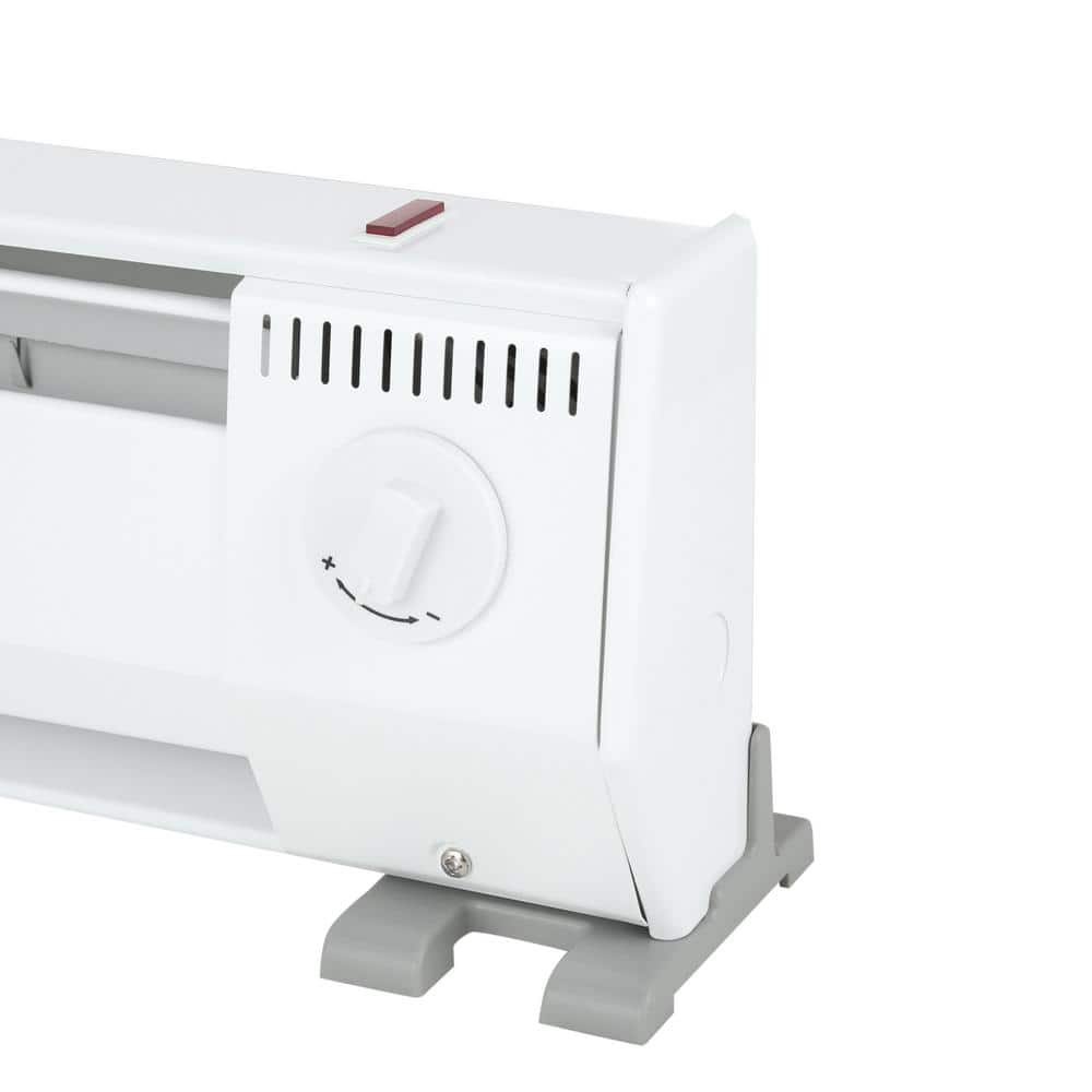 White 4-Foot Electric Convection Baseboard Heater with Thermostat