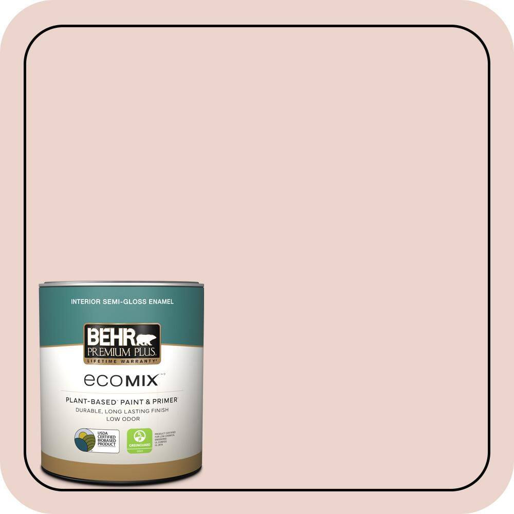 BEHR PREMIUM PLUS 1 qt. #S170-1 Ole Pink Semi-Gloss Enamel EcoMix Plant ...