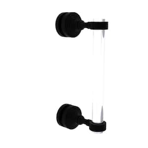 Pacific Grove Collection 8 Inch Single Side Shower Door Pull with Groovy Accents in Matte Black