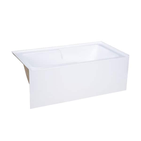 Swiss Madison Voltaire 60 in. x 30 in. Acrylic, Alcove, Integral Armrest, Left-Hand Drain, Apron Rectangular Bathtub in White