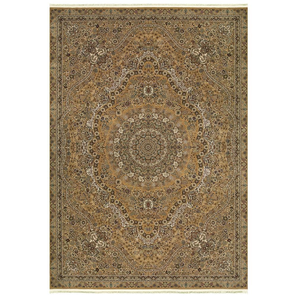Mila Gold/Ivory 10 ft. x 13 ft. Traditional Medallion Area Rug
