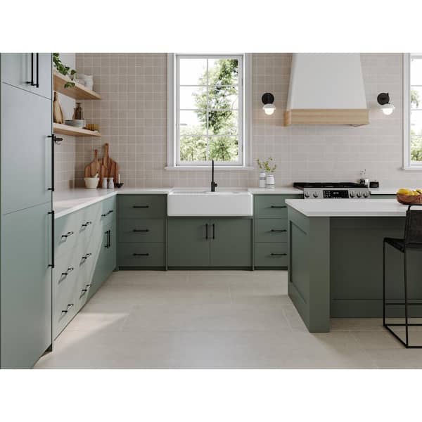 Thaddeus Almond 4 in. x 4 in. Geometric Matte Porcelain Mosaic Tile (5.0 sq. ft. /Case)