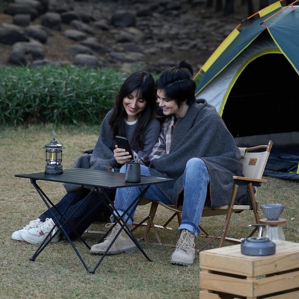 Wool Camping Blanket Large Full Warm Stadium Blanket Flame Retardant Great 64 in. x 88 in. (80% Wool) Light Grey