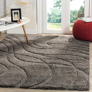 Florida Shag Gray 6 ft. x 9 ft. Solid Area Rug