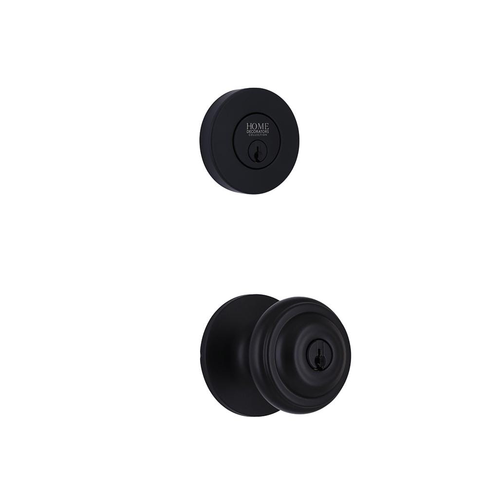 Mulholland Matte Black Single Cylinder Door Knob Combo Pack Featuring Dual 