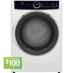 8 cu. ft. vented Front Load Stackable Electric Dryer in White with LuxCare Dry and Automatic Temperature Control