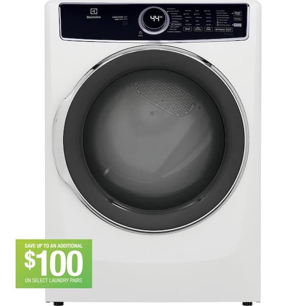 Electrolux 8 cu. ft. vented Front Load Stackable Electric Dryer in White with LuxCare Dry and Automatic Temperature Control