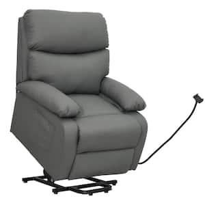 Everglade 28.7 in. W Faux Leather Power Lift Recliner in Dark Gray, for Elderly Assistance