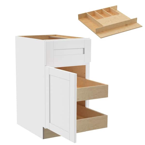 Home Decorators Collection Washington Vesper White Plywood Shaker Assembled Base Kitchen Cabinet Left 2ROT CT18 W in. 24 D in. 34.5 in. H
