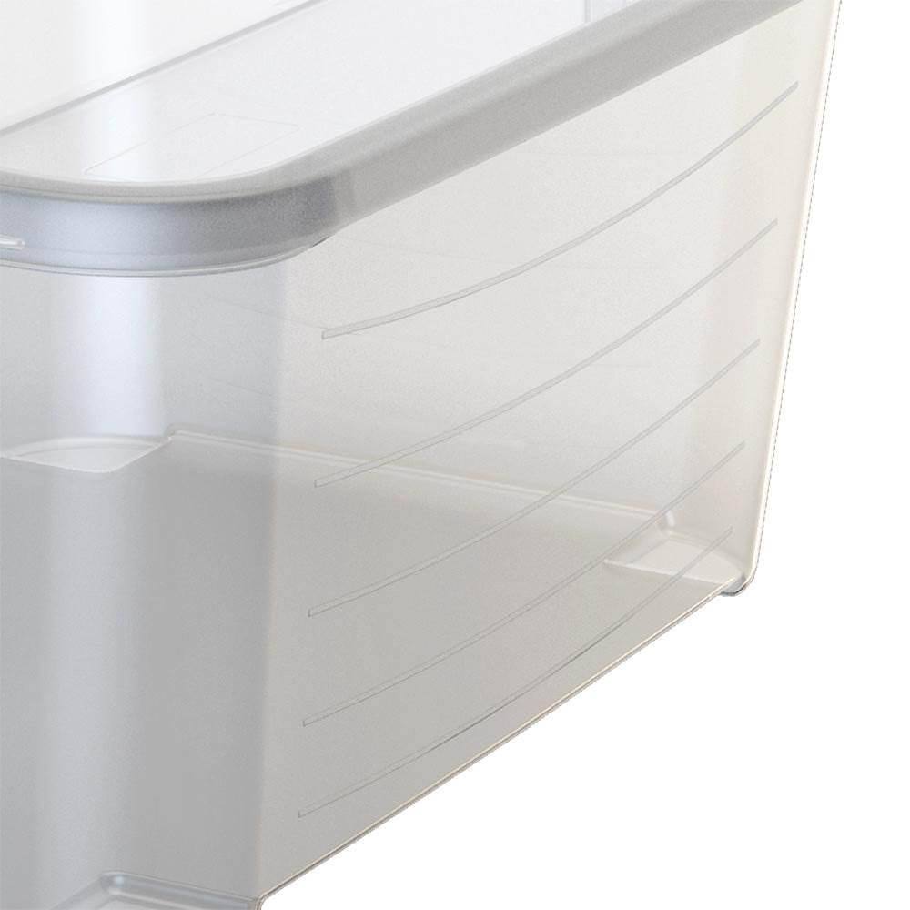 Clear Stackable Plastic Storage Box with Lid, 55 Quart