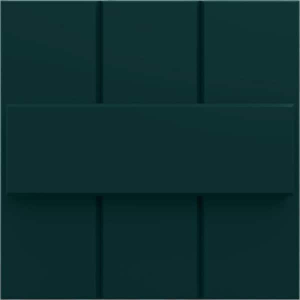Ekena Millwork 12-in W x 12-in H True Fit PVC Joined Board-n-Batten Shutters Sample, Thermal Green