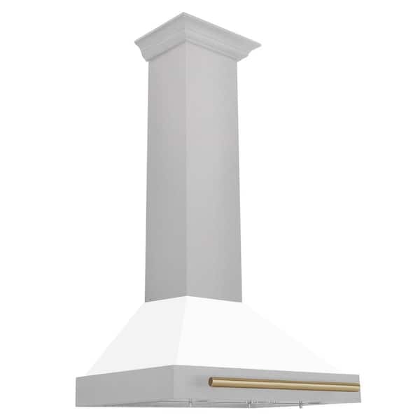 Autograph Edition 30 in. 400 CFM Ducted Vent Wall Mount Range Hood in Fingerprint Resistant Stainless & White Matte