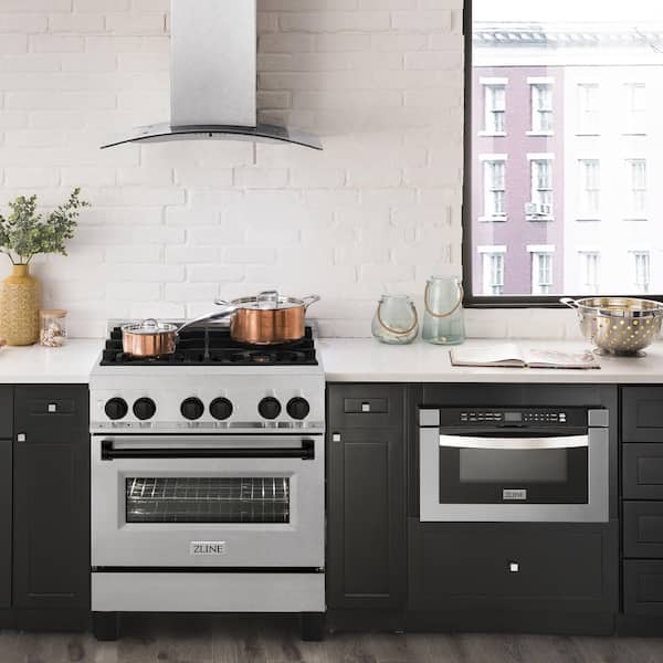 Autograph 30 in. Legacy Dual Fuel Range with 4 Burners and Electric Oven in Satin Stainless Steel and Black Accents