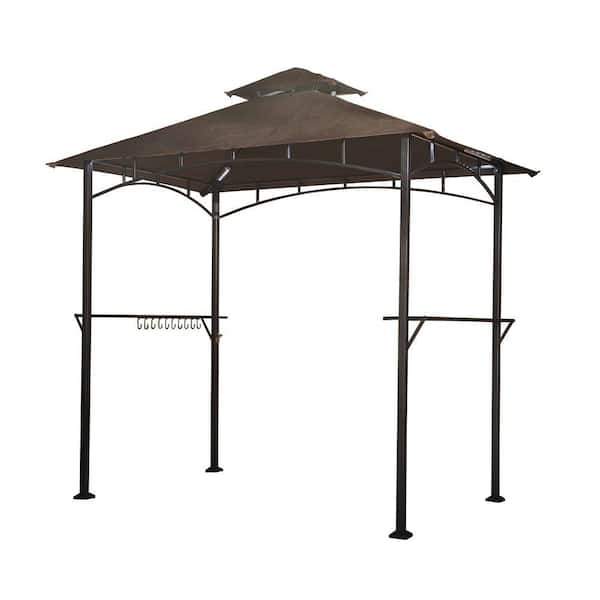 Sunjoy Hacienda 5 ft. x 8 ft. Brown Steel Grill Soft Top Gazebo