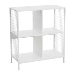 4-Cube Wall Unit with Mesh Side Panels, Scandinavian White, (1-Pack)