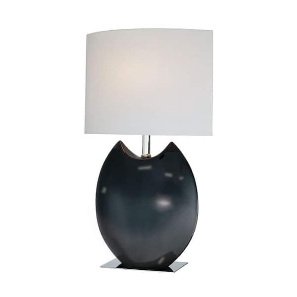 Illumine Designer Collection 19.5 in. White Table Lamp with White Fabric Shade