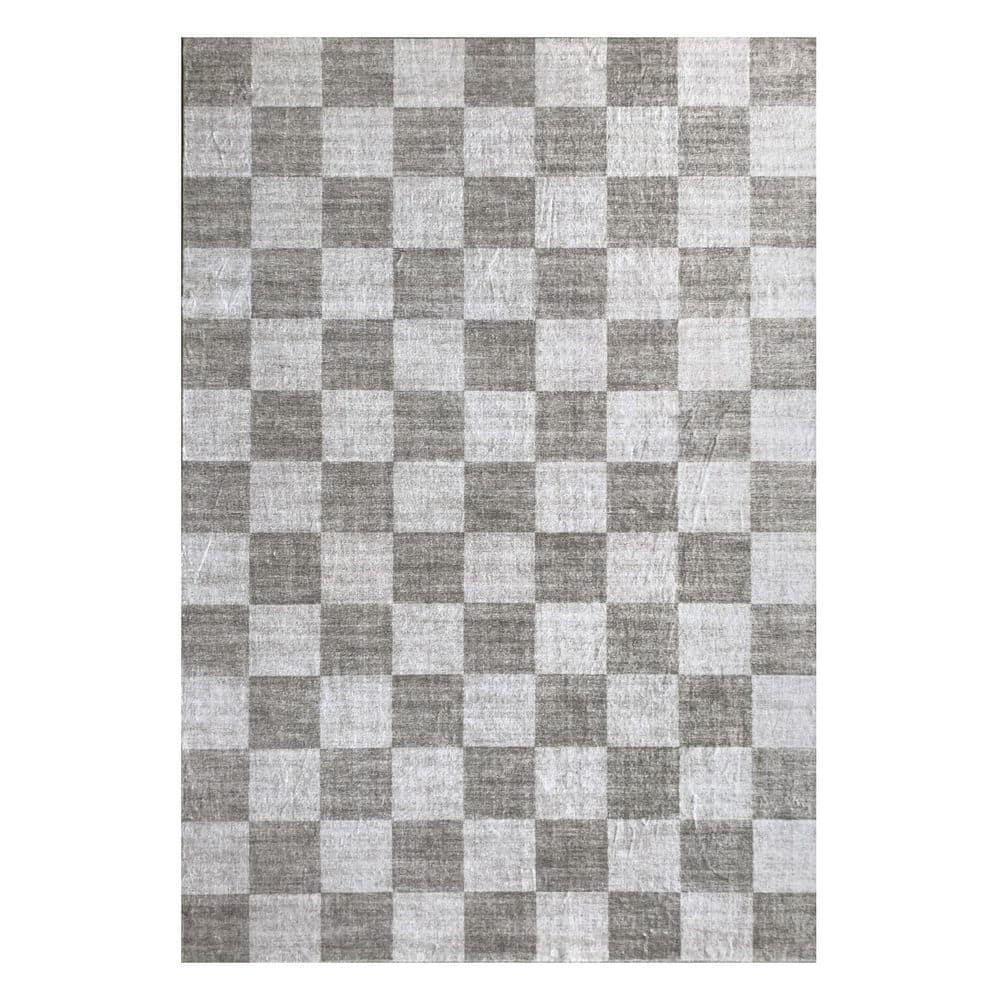 4 ft. x 6 ft. Beige and Brown Checkered Area Rug price history on PriceWatchPro