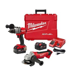 Milwaukee M18 FUEL 18V Lithium-Ion Brushless Cordless 1/2 in. Drill/Driver Kit with Cut-Off/Grinder