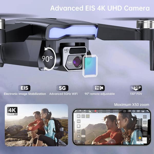 Drone GPS Con Cámara 4K Y 2 Baterías – 40 Min De Vuelo, Seguimiento Automático, Pantalla En Mando