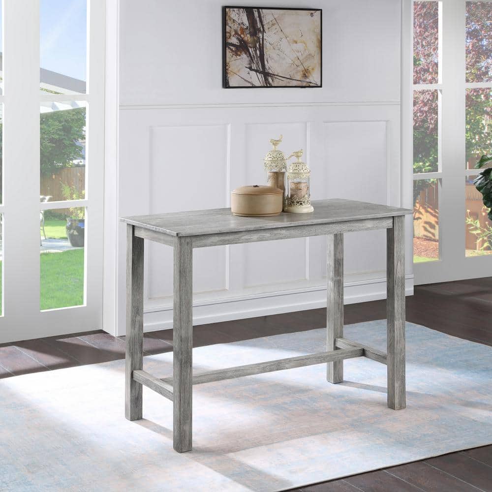 Storm Gray Reclaimed Wood Rustic Counter Height Pub Table