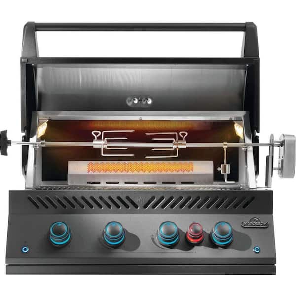 Built-In 700 Series 32 in. 4-Burner Gas Grill with Infrared Rear Burner Natural Gas in Matte Black