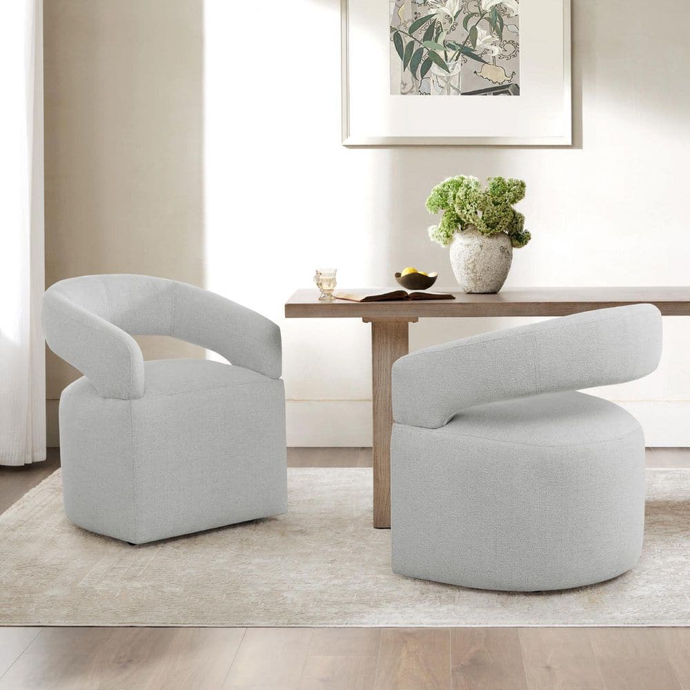 Spruce & Spring Octavian Light Gray Fabric Dining Chair with Removable ...