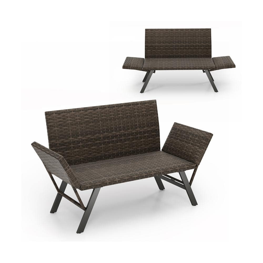 PE Rattan Outdoor Patio Conversation Set with Cushions for Patio and Porch, Gray price history on PriceWatchPro