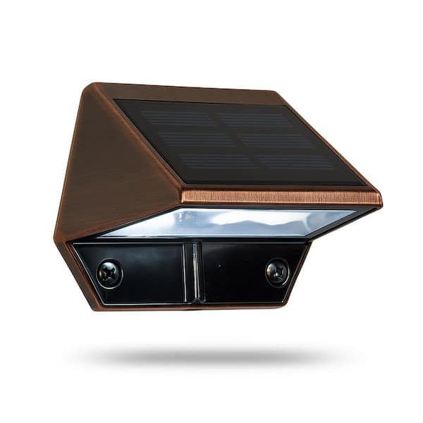 Solar Outdoor Copper Integrated LED Deck and Wall Light