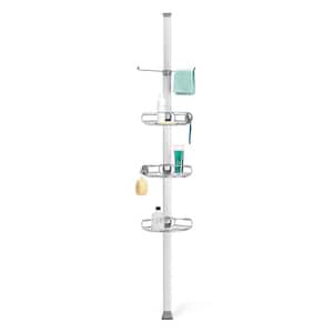 9 ft. Tension Pole Shower Caddy, Stainless Steel and Anodized Aluminum