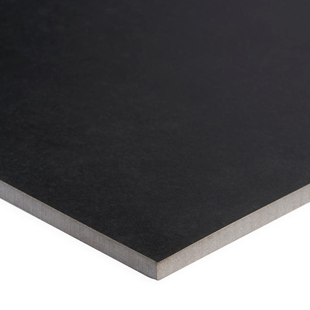 Buy Stria Bar Black 23.62 in. x 23.62 in. Matte Porcelain Floor and ...