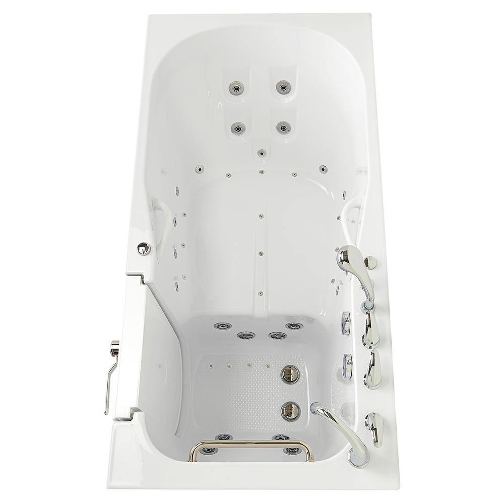 72'' x 36'' White Acrylic Walk-In Bathtub with Hydro Massage