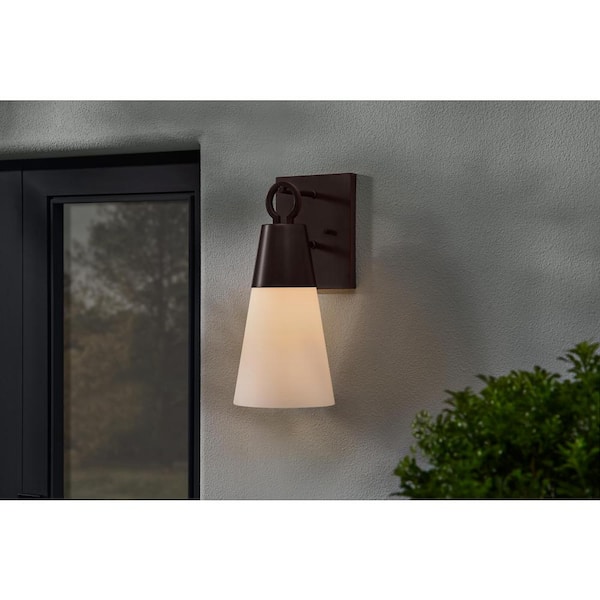 Duvall Royal Bronze 1-Light Outdoor Line Voltage Hardwired Porch Light Wall Light Sconce with No Bulb Included