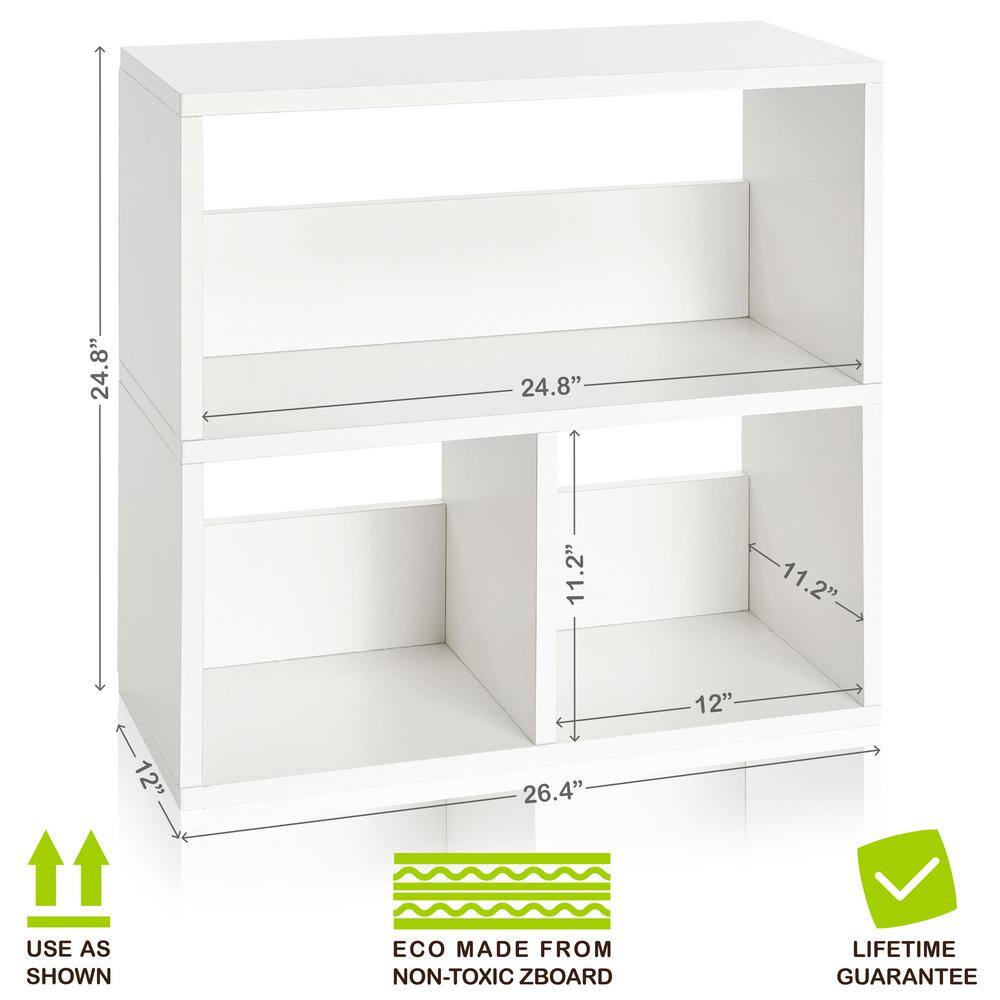 White 3-Shelf Eco-Friendly Cube Bookcase