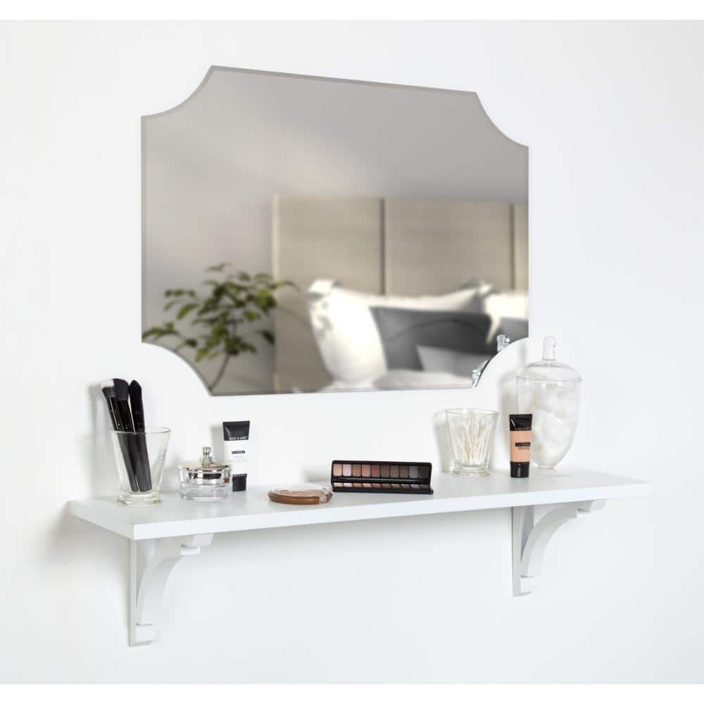 White 36-Inch Traditional Wood Floating Wall Shelf