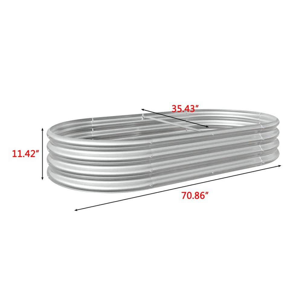 Raised Garden Bed Outdoor Oval Large Metal Raised Planter Bed for Plants Ve