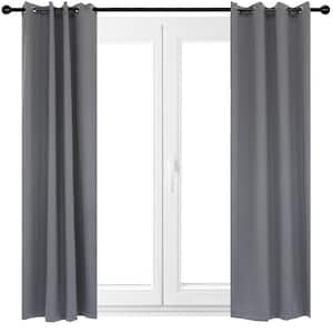 2 Indoor/Outdoor Blackout Curtain Panels with Grommet Top - 52 x 120 in (1.32 x 3 m) - Gray