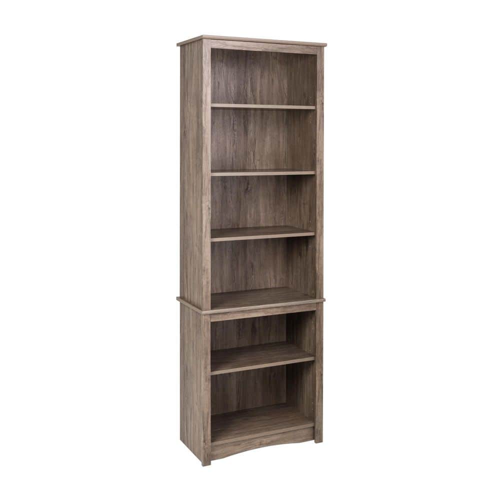 Drifted Gray Composite Transitional Tall 6-Shelf Bookcase